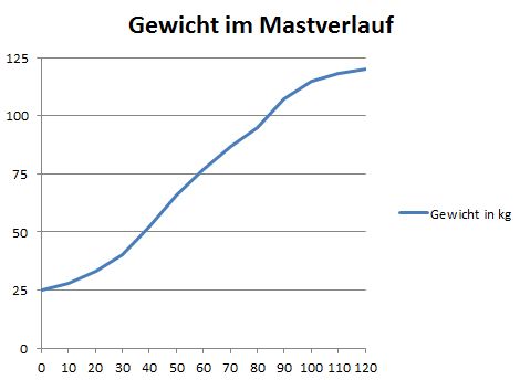 Gewichtsverlauf eines Mastschweins